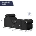 thumbnail image 2 of Puremind Yoga Chaise Lounge Chair, Chaise Lounge for Yoga with Headrest/Waist Pad/Foot Pad/Side Pockets,Yoga Chair for Relaxation Stretching, Black, 2 of 8