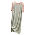 thumbnail image 2 of Sakmal Soft Mumu Nightgownss for Women Short Sleeve Cotton Sleep Dress Solid Long Nightgowns for Women M, 2 of 5