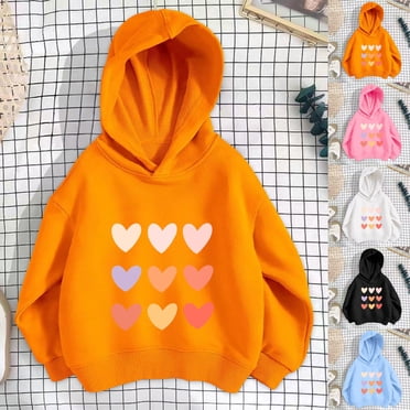 Hvobtty Toddler Girls Sweatshirts, Toddler Fall Tops, Fashion Girl and Boy' Casual Long Sleeve Hooded Sweatshirts Printing Black 4-5 Years
