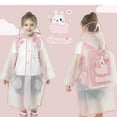 thumbnail image 2 of MEZZALL Summer Autumn Boys Girls Rainwear Plain Color Buttoned Thick Poncho Cartoon Raincoats Rain Ponchos Toddler Trenchcoat Relaxed Fit / 4-6 Years, 2 of 4