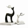 thumbnail image 3 of 2pc Christmas Black White Reindeer Sculpture,Deer with Moon Christmas Decor Indoors,Resin Deer Christmas Decoration,Matte Resin Elk Statues for Home Decor for Living Room,Bedroom,Office,Bookshelf, 3 of 3
