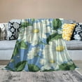 thumbnail image 5 of Creowell Blue White Flowers Green Leaves Cozy Flannel Blanket 50x60 30*40in, 5 of 7