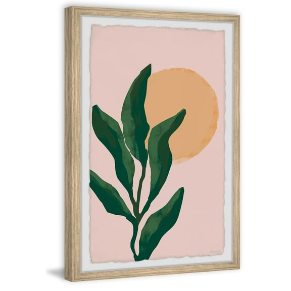 Marmont Hill Green Leaf Sunlight Framed Painting Print