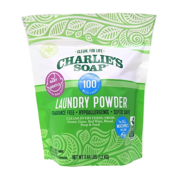 Charlie's Soap 100 Load Baby Gentle Hypoallergenic Deep Cleaning Washing Powder Detergent – Eco-Friendly, Safe, and Effective