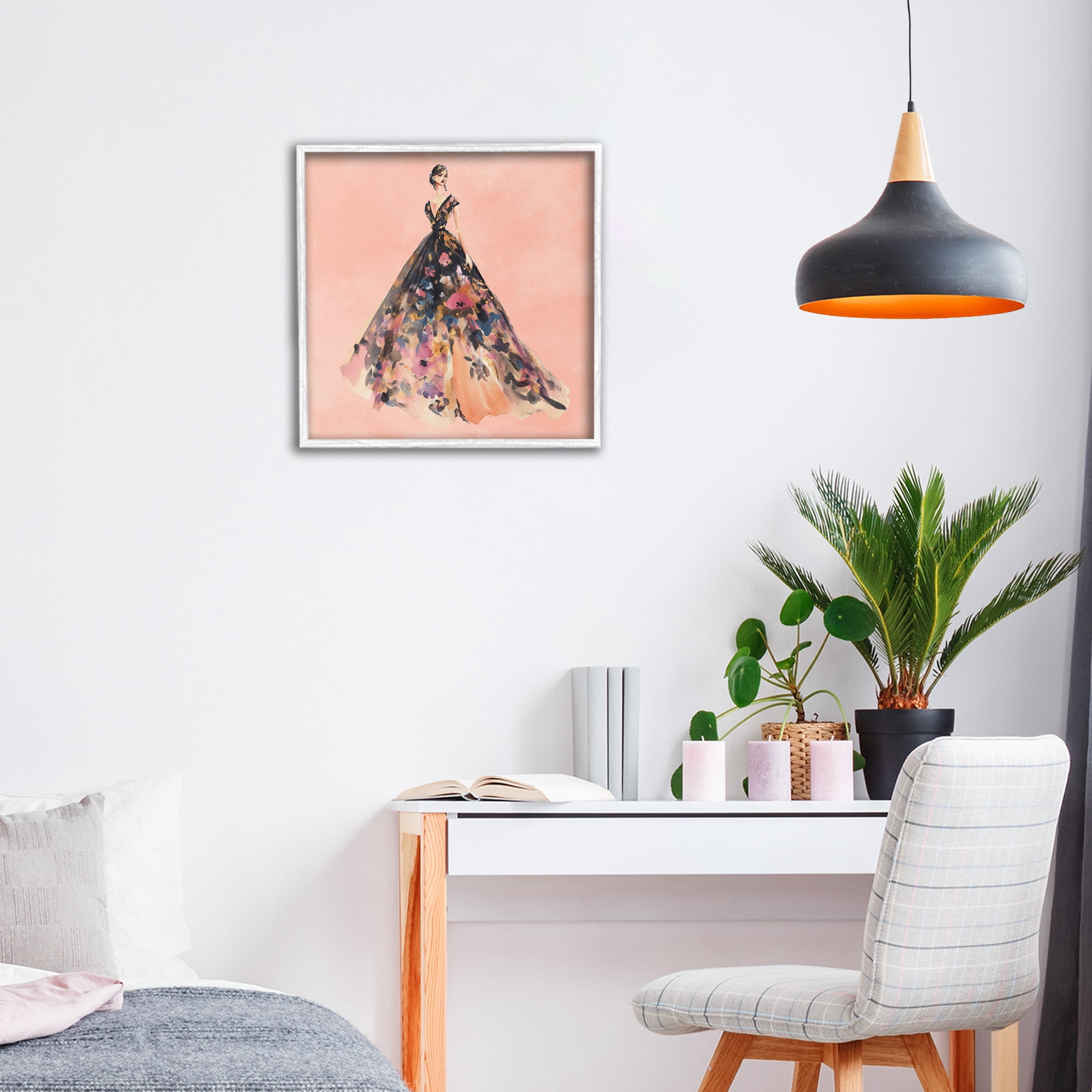 Stupell Industries Rose Gold Night White Framed Giclee Art, design by Svetlana Aleynikova