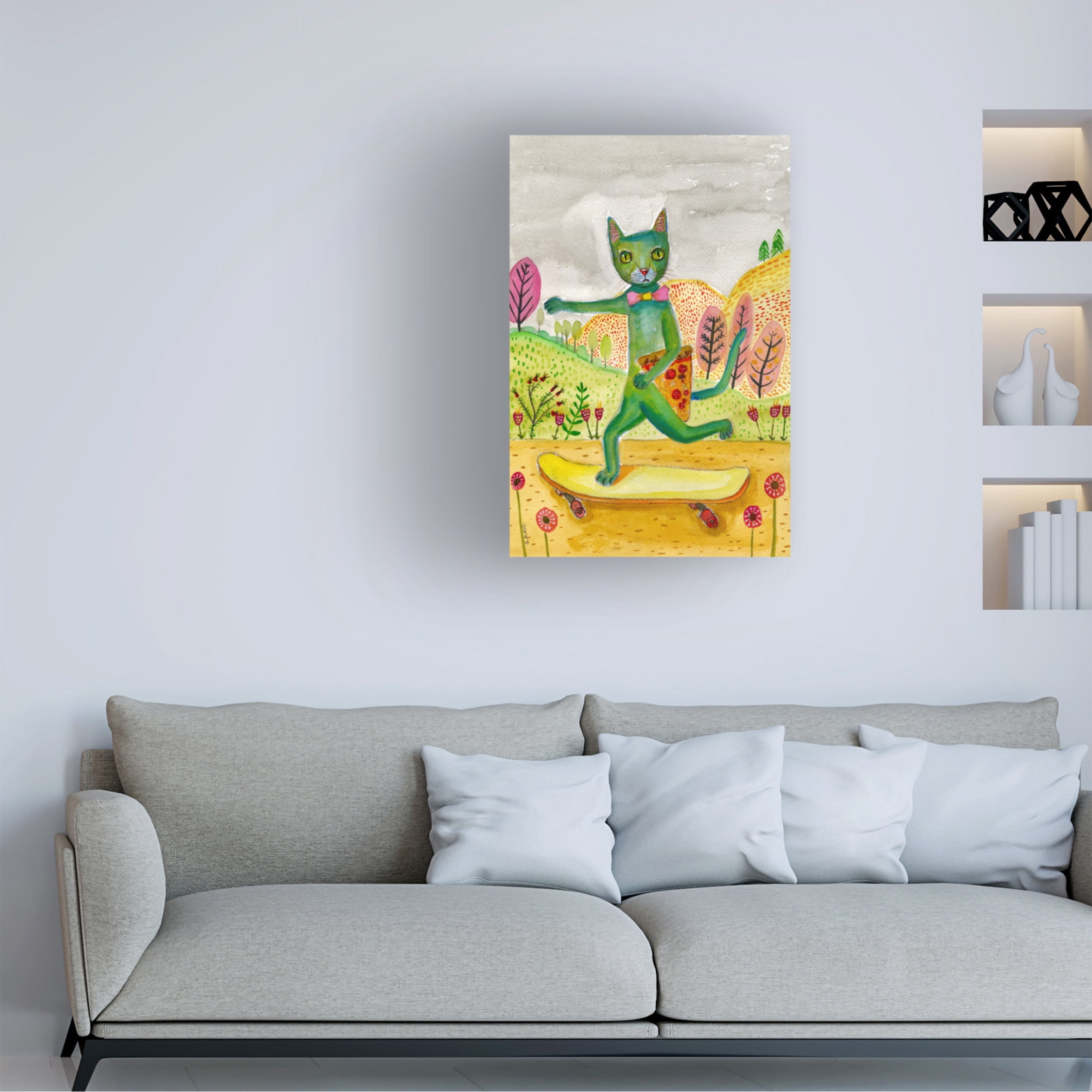 Trademark Fine Art Sharyn Bursic  Pizza Cat Canvas Wall Art
