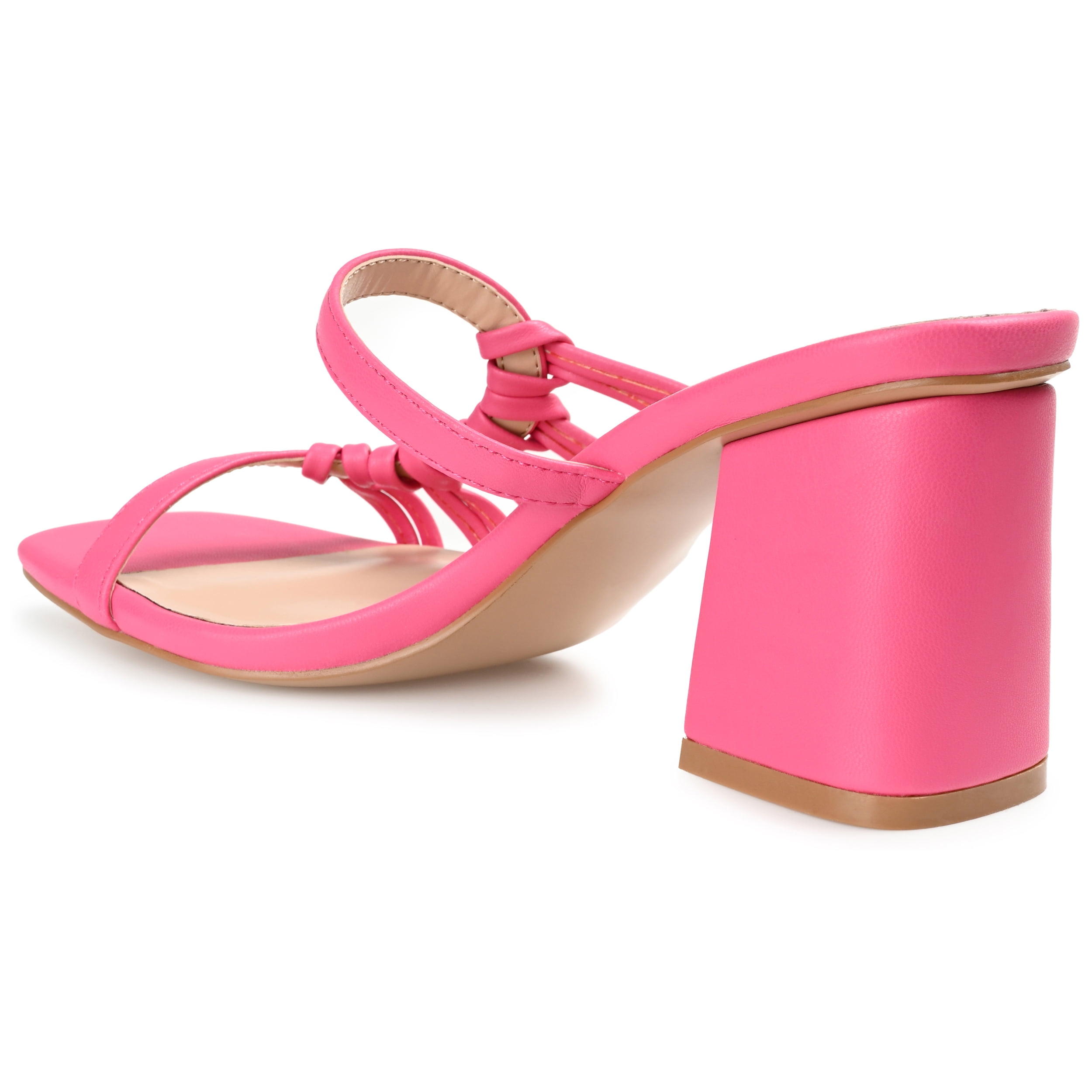 Journee Womens Emory Open Square Toe Block Heel Sandals