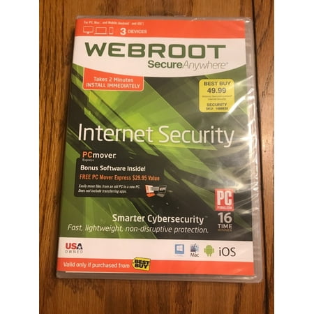 Webroot SecureAnywhere Internet Security For PC/MAC/Mobile Ships N