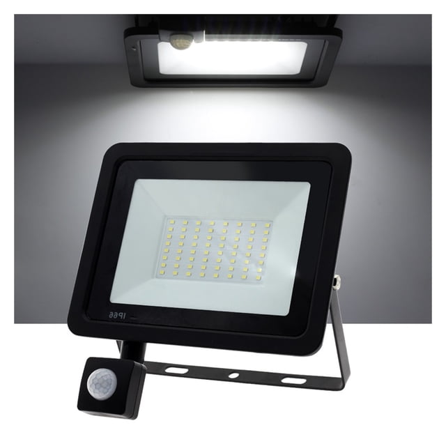LED Floodlight PIR Motion Sensor White/Warm White IP66 Exterior Projector Spotlight Outdoor Lighting Floor Lamp ,Light Your Way Forward