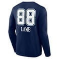 thumbnail image 3 of Men's CeeDee Lamb Navy Dallas Cowboys Team Wordmark Player Name & Number Long Sleeve T-Shirt, 3 of 3
