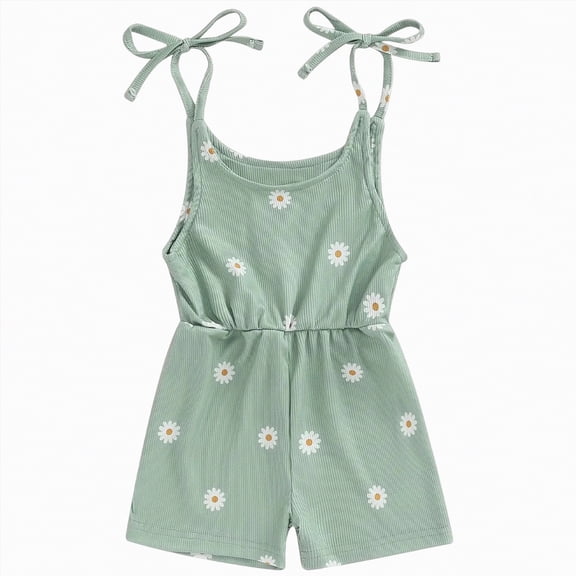 UAYOTSE Toddler Girl Romper Summer Bibs Clothes Floral Straps Rompers Jumpsuits Baby Girl Clothes Outfits,Sizes 18-24 Months