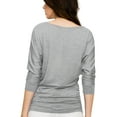 thumbnail image 5 of Made by Johnny Women's Boat Neck 3/4 Sleeve Draped Dolman Top with Side Shirring Premium Shirt XXXXL HEATHER_GREY, 5 of 6