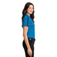 thumbnail image 3 of Port Authority Ladies Silk Touch Performance Colorblock Stripe Polo-XL (Brilliant Blue/ Black), 3 of 6