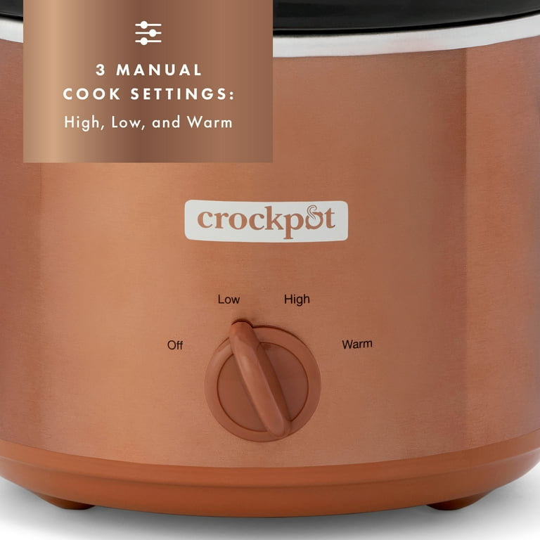 Crockpot 3 Quart Classic Slow Cooker Manual Control, Rose Copper