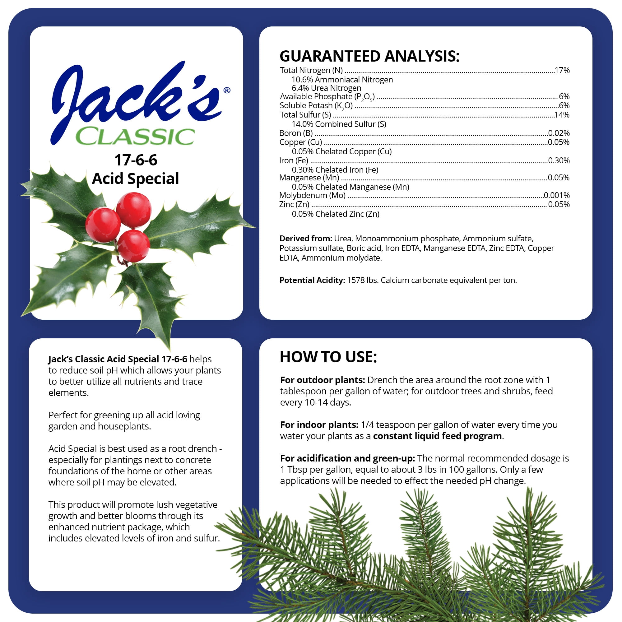 Jack's Classic Acid Special Fertilizer, 4 lb