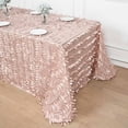 thumbnail image 6 of BalsaCircle 90" x 132" Dusty Rose Leaf Petals Taffeta Rectangle Tablecloth Reception Catering, 6 of 8