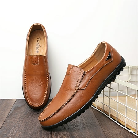 

Linenghs Men s Casual Leather Fashion Boat Shoes