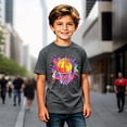 thumbnail image 2 of KHONTS Kid's Boys Basketball Colorful for Player and Fan Graphic T-Shirt Short Sleeve Casual Tees,Size 2-13 Years Dark Gray 160, 2 of 3
