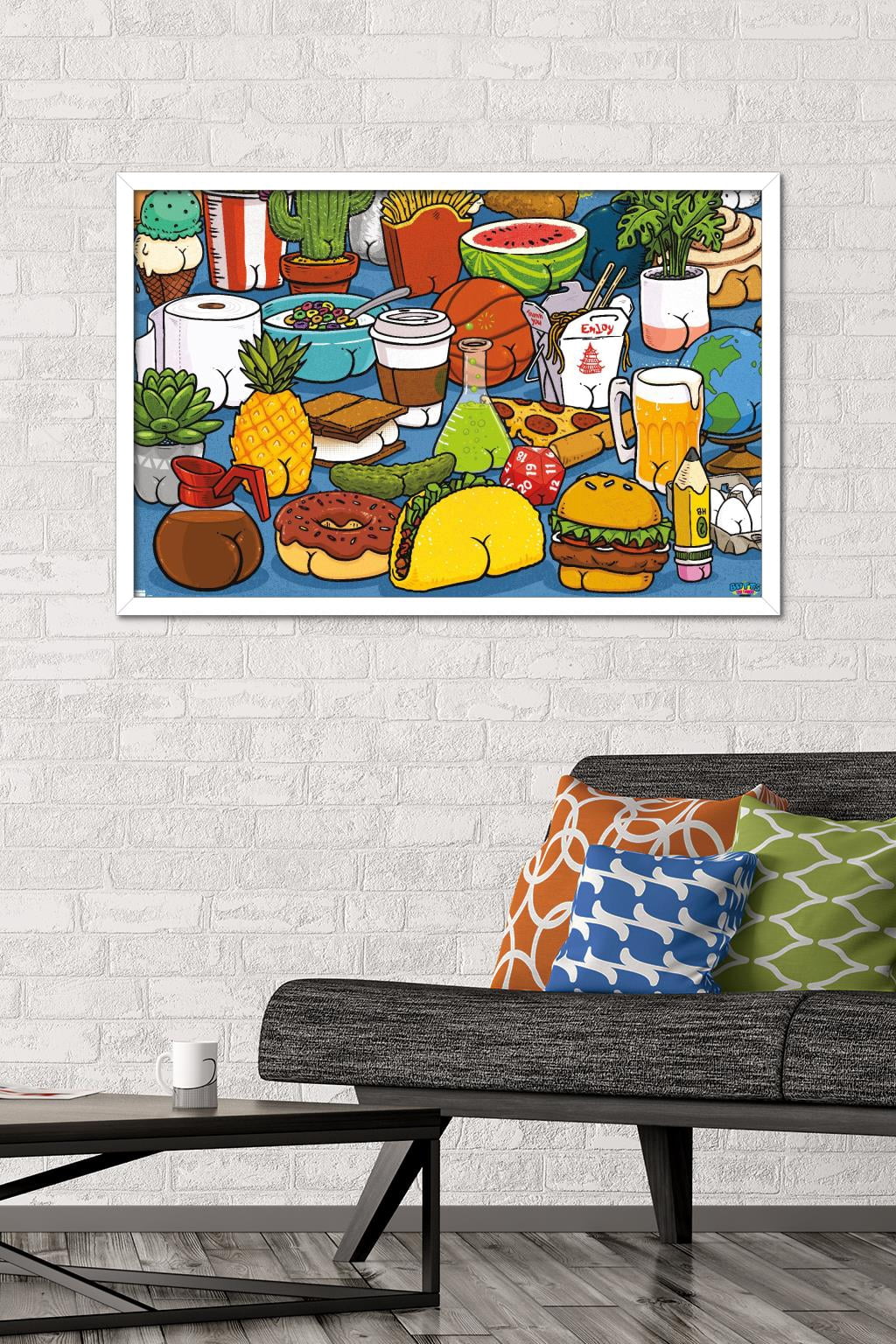 Brian Cook: Butts on Things - Food Wall Poster, 22.375" x 34" Framed