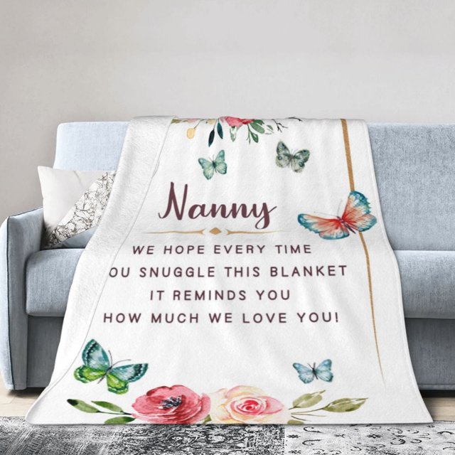 LHSHID To My Nanny Throw Blanket Soft Fuzzy Fleece Blanket For Couch Bed Living Room Decoration 50x60in