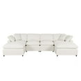 thumbnail image 6 of EUROCO 134.4" Longer Sectional Sofa U-Shape sofa couch with 6-Seat, 2 Large Chaise, Removable Cushions and Removable Ottomans for Living Room,Apartment, Beige, 6 of 8