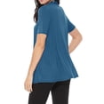 thumbnail image 3 of Women's Casual Short Sleeve Draped Open Front Solid Cardigan, 3 of 6