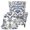 Navy White Damask, variant on Cugasmaru Camo Deer Bow Wingback Chair Covers Stretch Spandex Wing Chair Slipcovers Non-Slip Single Seater Sofa Cover for Living Room