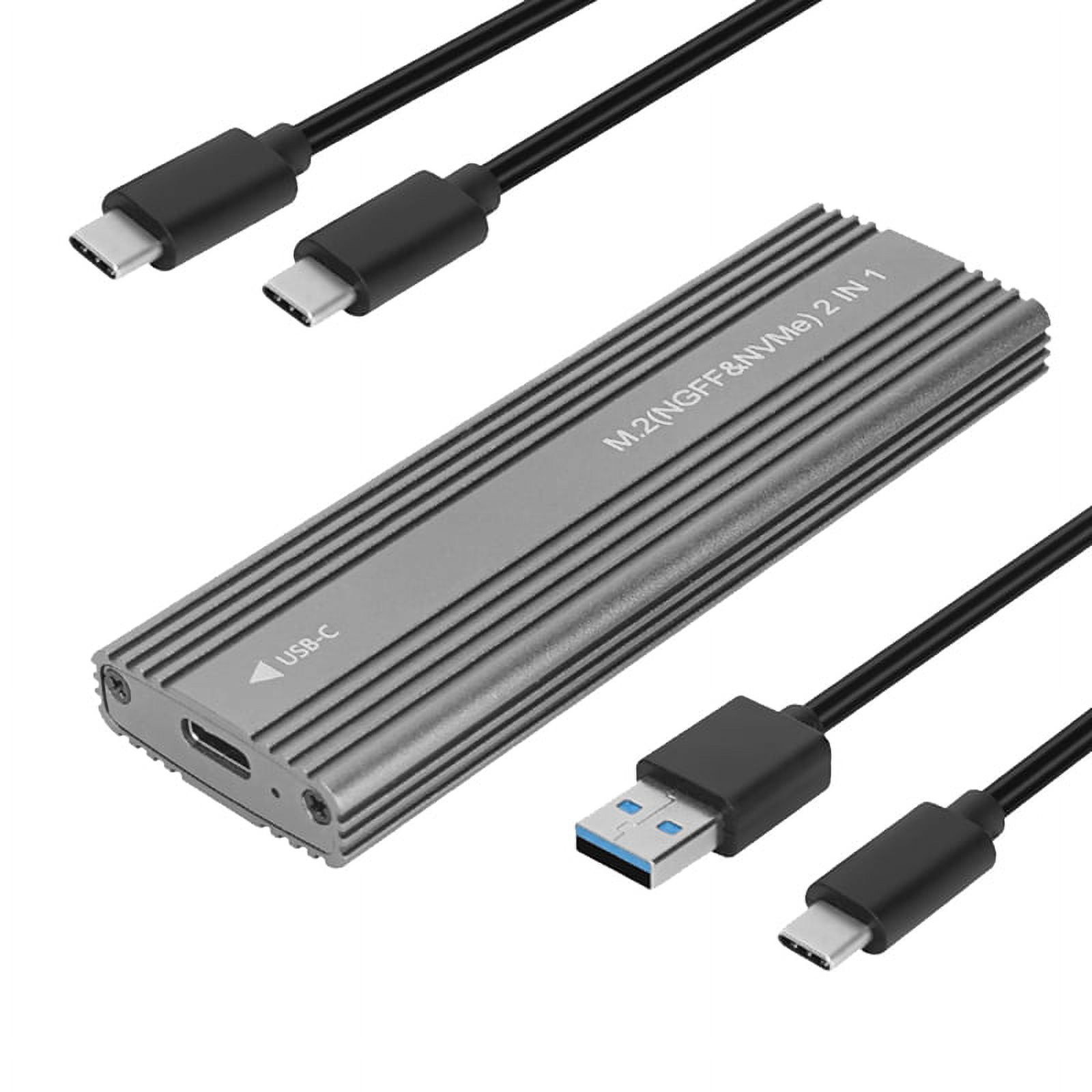 Box Esterno SSD M.2 USB 3.2 Type-C – Doppio Protocollo NVMe/NGFF, Alluminio Con Dissipatore, Velocità 10 Gbps, Grigio