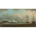 thumbnail image 2 of Dominic Serres 18x11 Black Ornate Wood Framed Double Matted Museum Art Print Titled - The Attack on the Island of Goree, off the Coast of Senegal, on 29 December 1758 Under the Command, 2 of 5