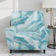 thumbnail image 2 of Xixirimido Marble Blue Pattern Stretch Recliner Slipcovers Printed Sofa Cover 4-Piece Lazy Boy Chair Covers Furniture Protector Recliner Chair Cover with Side Pockets for Living Room, 2 of 7