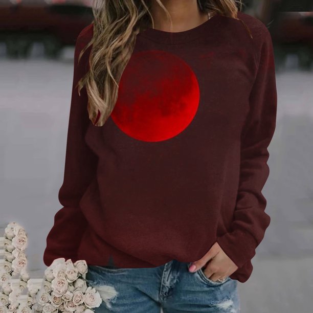 Ichuanyi liquidación raglan raglan raglan halloween sangriento cuello redondo holgazanes suéter de manga larga holgura ICHUANYI WER202308213960