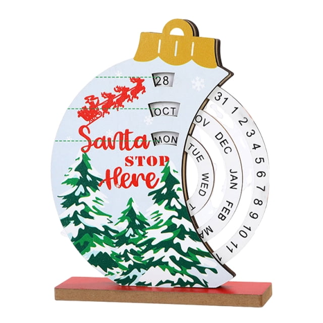Yuarrent Calendario con colgantes de madera decorativos, regalo para Navidad o cumpleaños, gabinete, regalos de Navidad acrílicos Kits de decoración para fiestas estilo campana