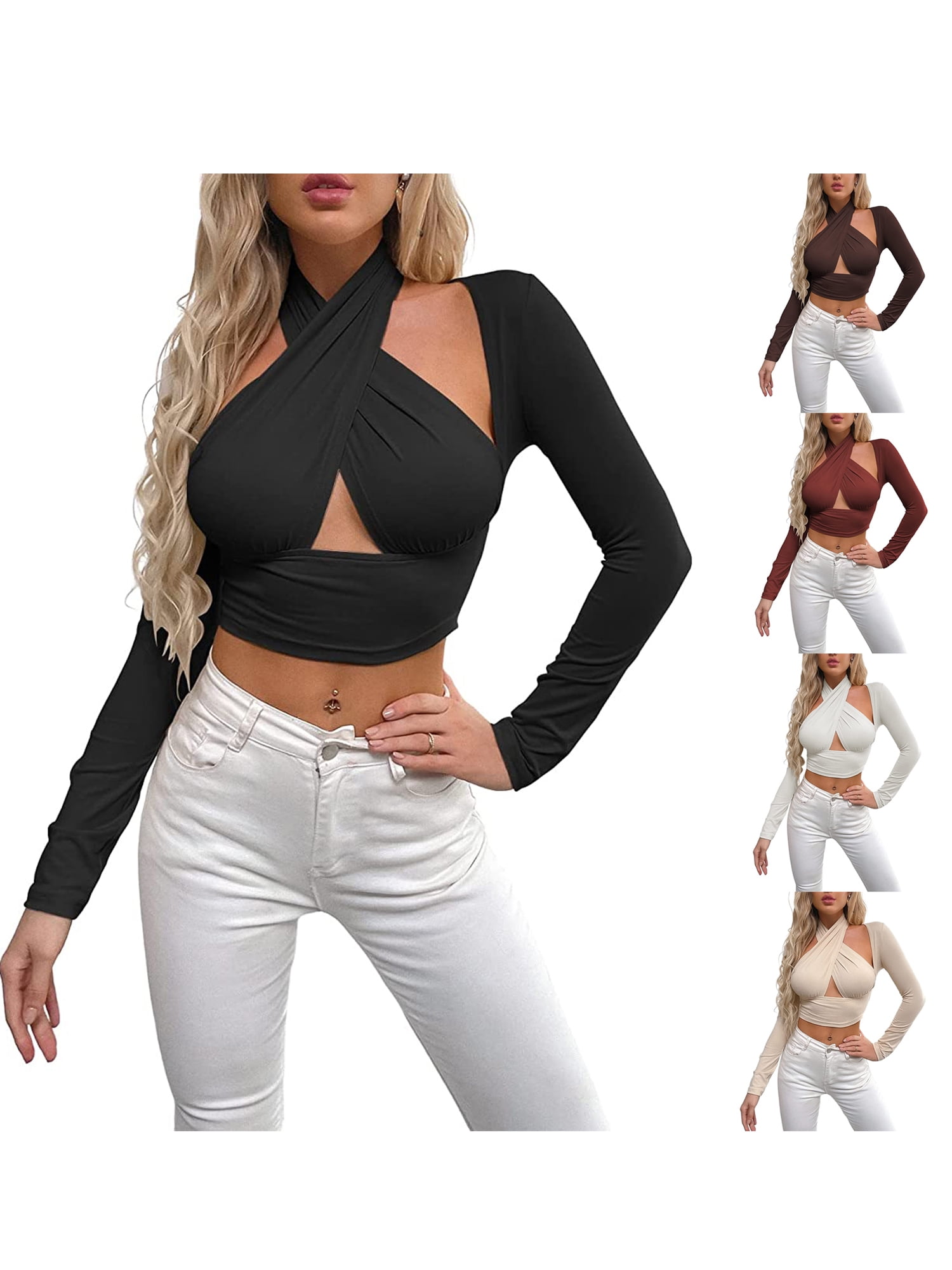 halter neck wrap top