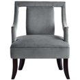 thumbnail image 3 of Posh Living Brady Velvet Upholstered Accent Chair with Elegant Arms in Gray, 3 of 9