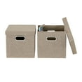 thumbnail image 3 of Household Essentials KD Cube Set, 2pk, Collapsible Linen, Cafe, 3 of 6