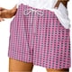 thumbnail image 1 of Mujeres Pantalones Cortos con Bolsillos Impresos Detalle Vendaje, Casual Y Suelto Ajuste Pantalones Cortos de las Mujeres para el Verano, 1 of 5