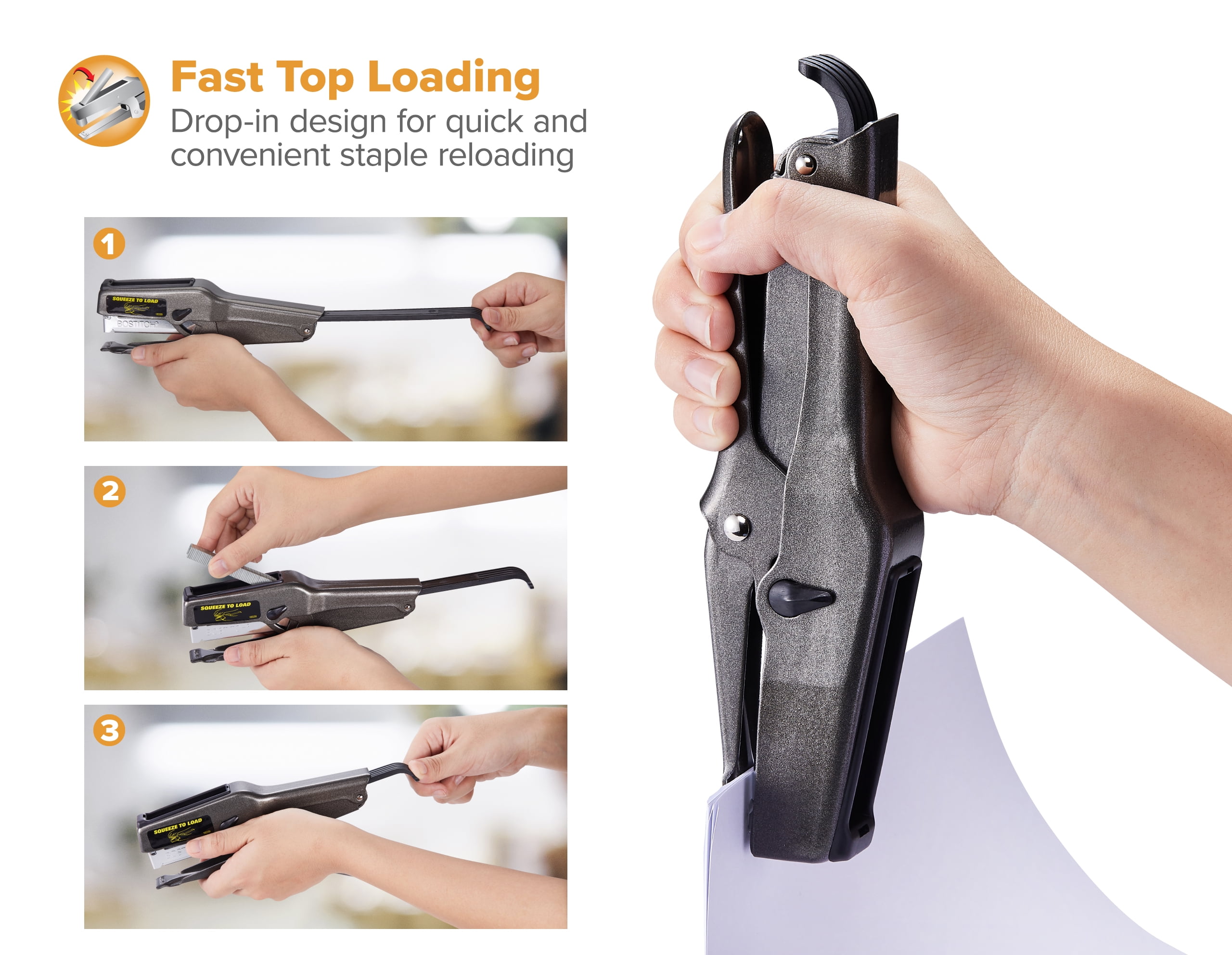Bostitch B8 Heavy-duty Plier Stapler, Gray, 45 Sheet Capacity