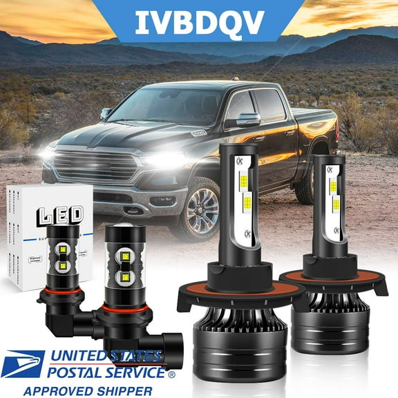 For Ford Explorer 2006-2010 LED Headlight Bulbs,H13 9145 High and Low Fog Beam LED Headlight Bulbs 6000K Cool White