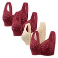 thumbnail image 1 of LOVZFMLL Bras for Women 4pc Woman's Comfortable Lace Breathable Bra Underwear No Rims Multicolor L, 1 of 1