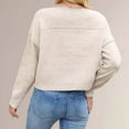 thumbnail image 5 of Women's Clothing Casual Long Sleeve Pullover Knit Sweaters Professional Office Outfit Women's Pullover Sweater Soft Knit Casual Loose Fit Round Neck Basic Solid Color Top For Daily Wear And Outfits, 5 of 9