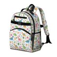 thumbnail image 2 of Colorful Dinosaurs Leaf White Pattern Cute School Backpack Bag for School with Padded Back and Adjustable Shoulder Straps 15.25"x11.5"x5.25", 2 of 5