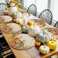 thumbnail image 3 of Fall Round Placemats Set of 4 Maple Leaf Berry Sunflower Place Mats Thanksgiving Woven Placemat Pumpkins Circle Braided Table Mat for Kitchen Dining Table Autumn Party Home Decor 15 Inch, 3 of 9