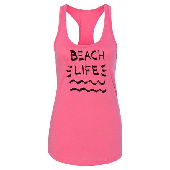 Beach Life Quote Racerback Tank Women -Image by Shutterstock, Female Large