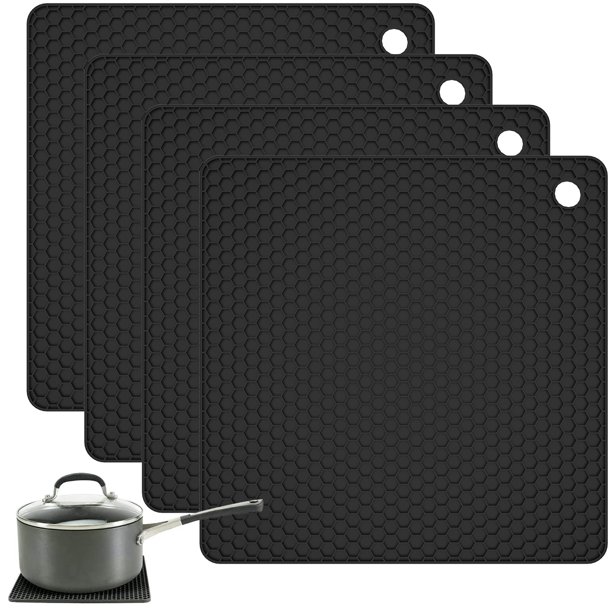 Muyoka Salvamanteles de silicona para ollas calientes, alfombrilla de secado duradera para cucharas, posavasos flexibles, almohadillas calientes resistentes al calor, alfombrilla de secado multifuncio Muyoka Hogar