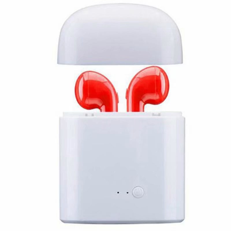 VicTsing HBQ I7 TWS Twins Wireless Earbuds Mini Bluetooth Headset Earphone with Charging Case for iPhone X 8 7 6s 6 Plus SE Samsung Galaxy and other cellphones (Red)