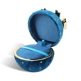 thumbnail image 2 of Soporte de joyería Caja Home Corduroy Satin Elegante Estuche de embalaje Facultad de boda Aniversario Organizador En forma de bola Contenedor Collar azul claro Vogacara AP004487-04, 2 of 7