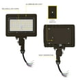 thumbnail image 3 of NUWATT 50W LED Flood Light, 3CCT 3000K/4000K/5000K Selectable, IP65 Waterproof Lighting, Adjustable Knuckle Mount, 7050LM, 0-10V Dimmable, 120-277V, Outdoor Security Floodlight for Yard, Bronze, UL, 3 of 5