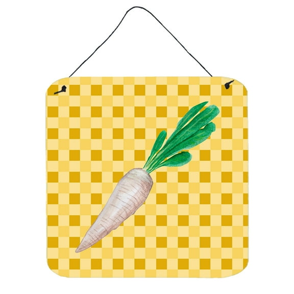Carolines Treasures BB7216DS66 White Radish on Basketweave Wall or Door Hanging Prints 6x6 multicolor