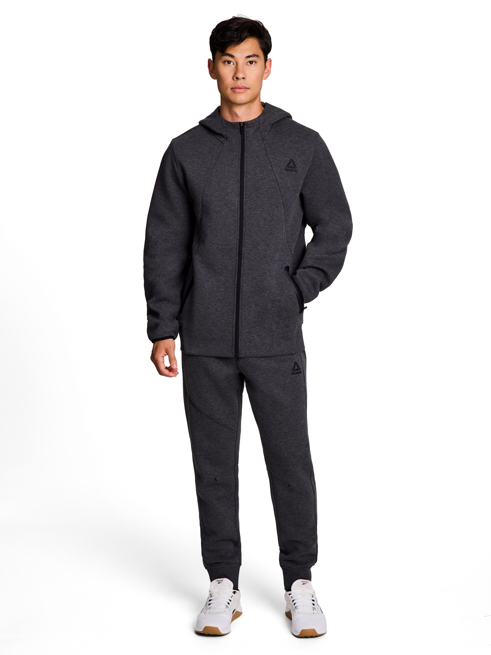 Reebok Men's and Big Men's Momentum Fleece Full Zip Hoodie, Sizes XS-5XL