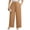 02-Khaki, variant on Women Plus Size Casual Drawstring Wide Leg Pants Stretchy Straight Long Trousers With Pocket XL-5XL